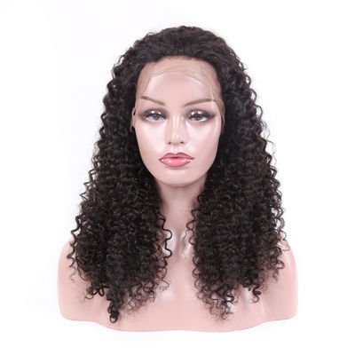 China Perucas reais do laço do cabelo do Virgin do negro como o azeviche, 100 encaracolados perversos das perucas completas humanas do laço fornecedor