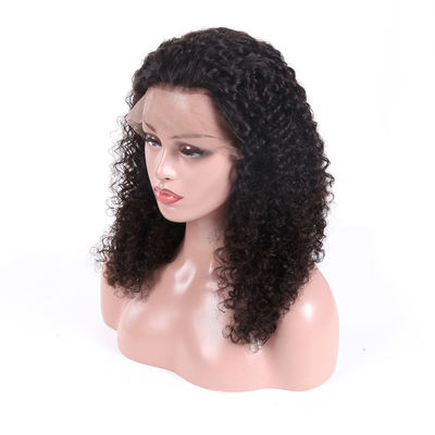 16 encaracolados perversos das perucas do laço do cabelo do Virgin do Mongolian da polegada com laço transparente fornecedor