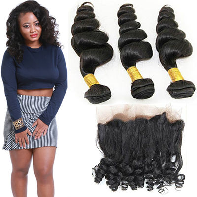 8A alisam ondas fraca frontal da polegada de 360 laços 24 3 pacotes do Weave do cabelo humano fornecedor